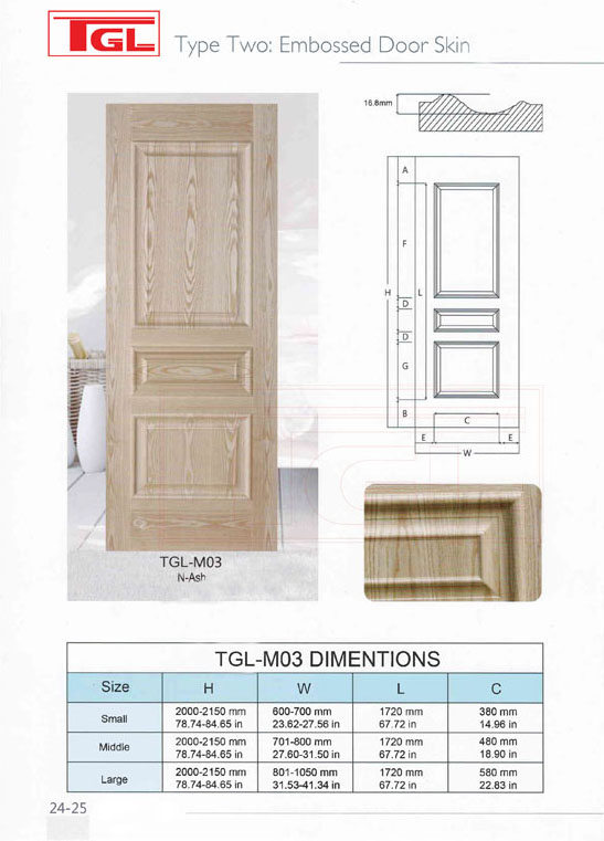 Tấm da cửa HDF Veneer - HDF Door Skin