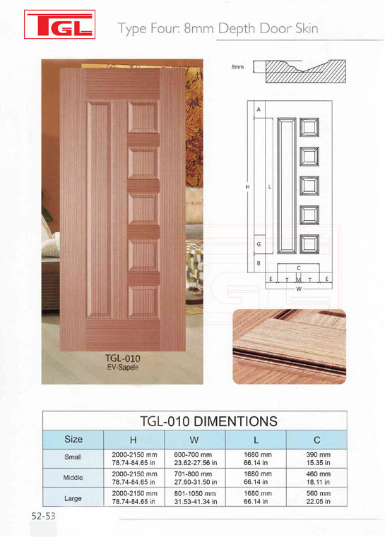 Tấm da cửa HDF Veneer - HDF Door Skin